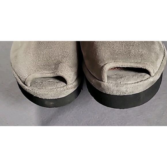 L’Amour Des Pieds Amadour Gray Suede Comfort Sandals W9 –Elegant Mary Jane Flats - Picture 4 of 10